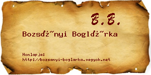 Bozsányi Boglárka névjegykártya