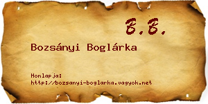 Bozsányi Boglárka névjegykártya