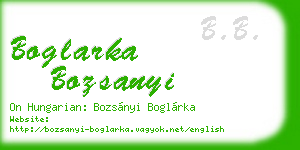 boglarka bozsanyi business card