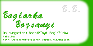 boglarka bozsanyi business card